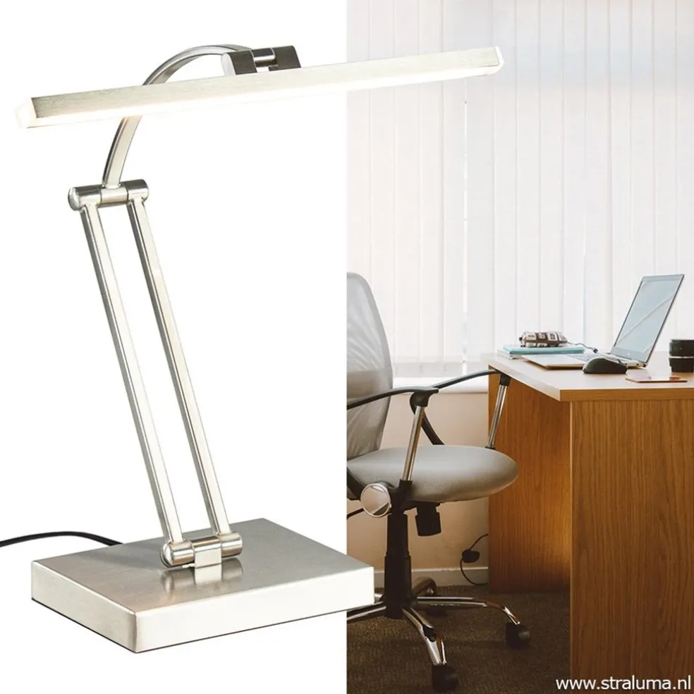Best Straluma Moderne bureaulamp nikkel met geïntegreerd LED