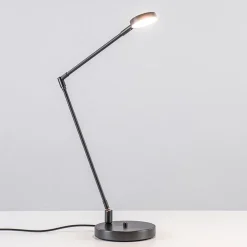 Shop Straluma Moderne bureaulamp zwart staal met dimbaar LED
