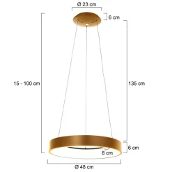 Cheap Straluma Moderne design LED hanglamp ring goud
