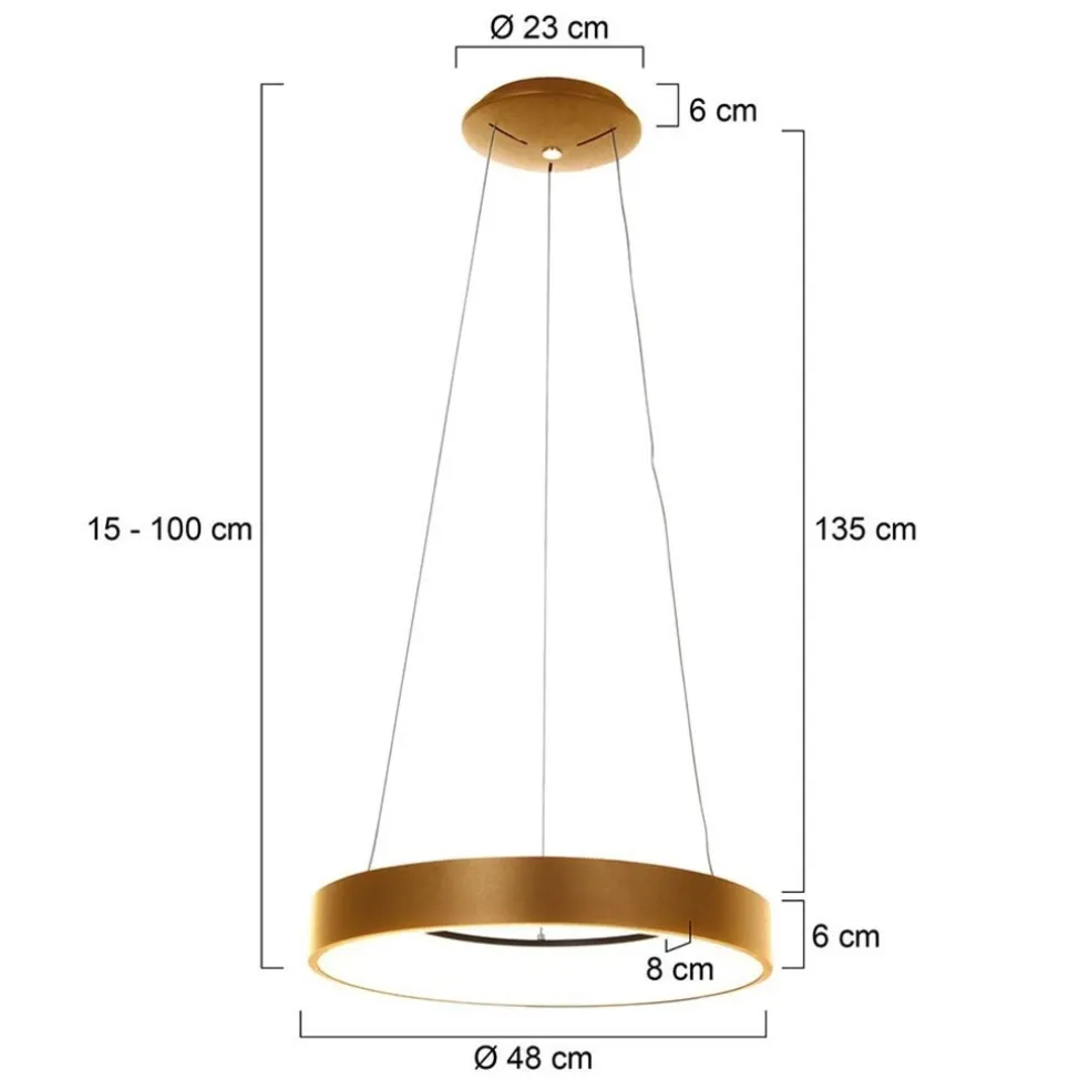 Cheap Straluma Moderne design LED hanglamp ring goud