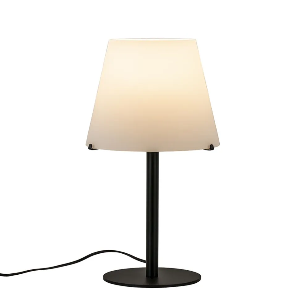 Outlet Straluma Moderne design tafellamp zwart met witte glazen kap