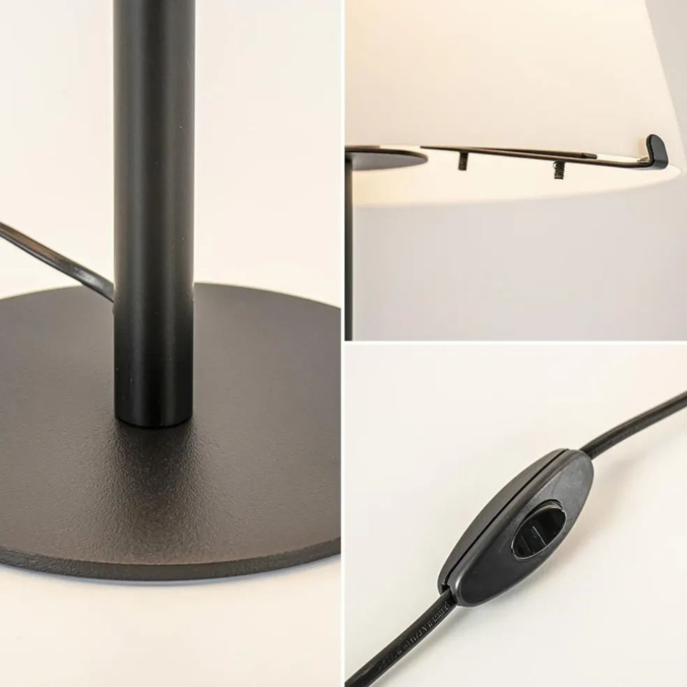Outlet Straluma Moderne design tafellamp zwart met witte glazen kap