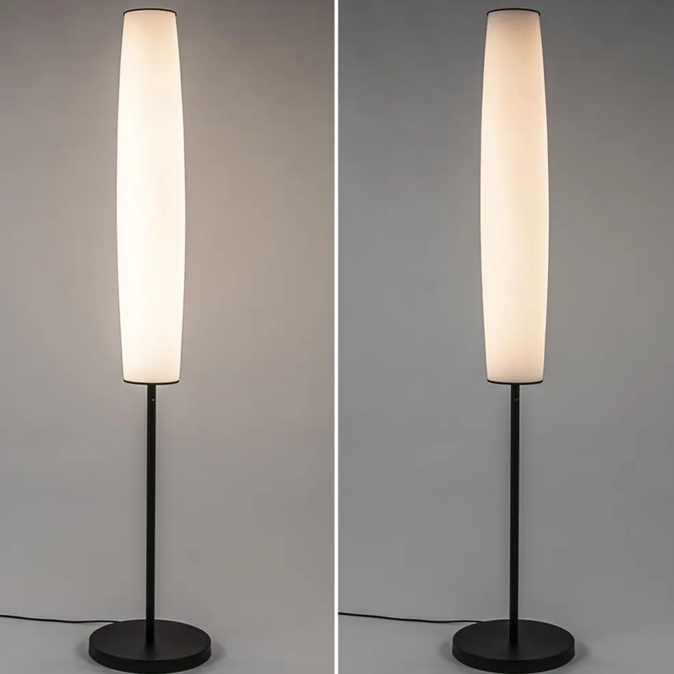 Online Straluma Moderne design vloerlamp zwart met opaal glas dim to warm