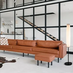 Online Straluma Moderne design vloerlamp zwart met opaal glas dim to warm