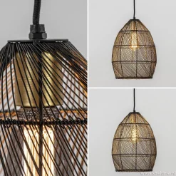 Best Straluma Moderne draad hanglamp Meya zwart met goud