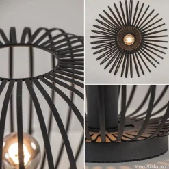 Hot Straluma Moderne draad tafellamp rond mat zwart