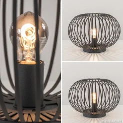 Hot Straluma Moderne draad tafellamp rond mat zwart