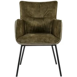 Best Sale Straluma Moderne eetkamerstoel leder met stoffen zitting