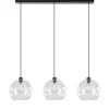 Sale Straluma Moderne eettafelhanglamp zwart met helder glas