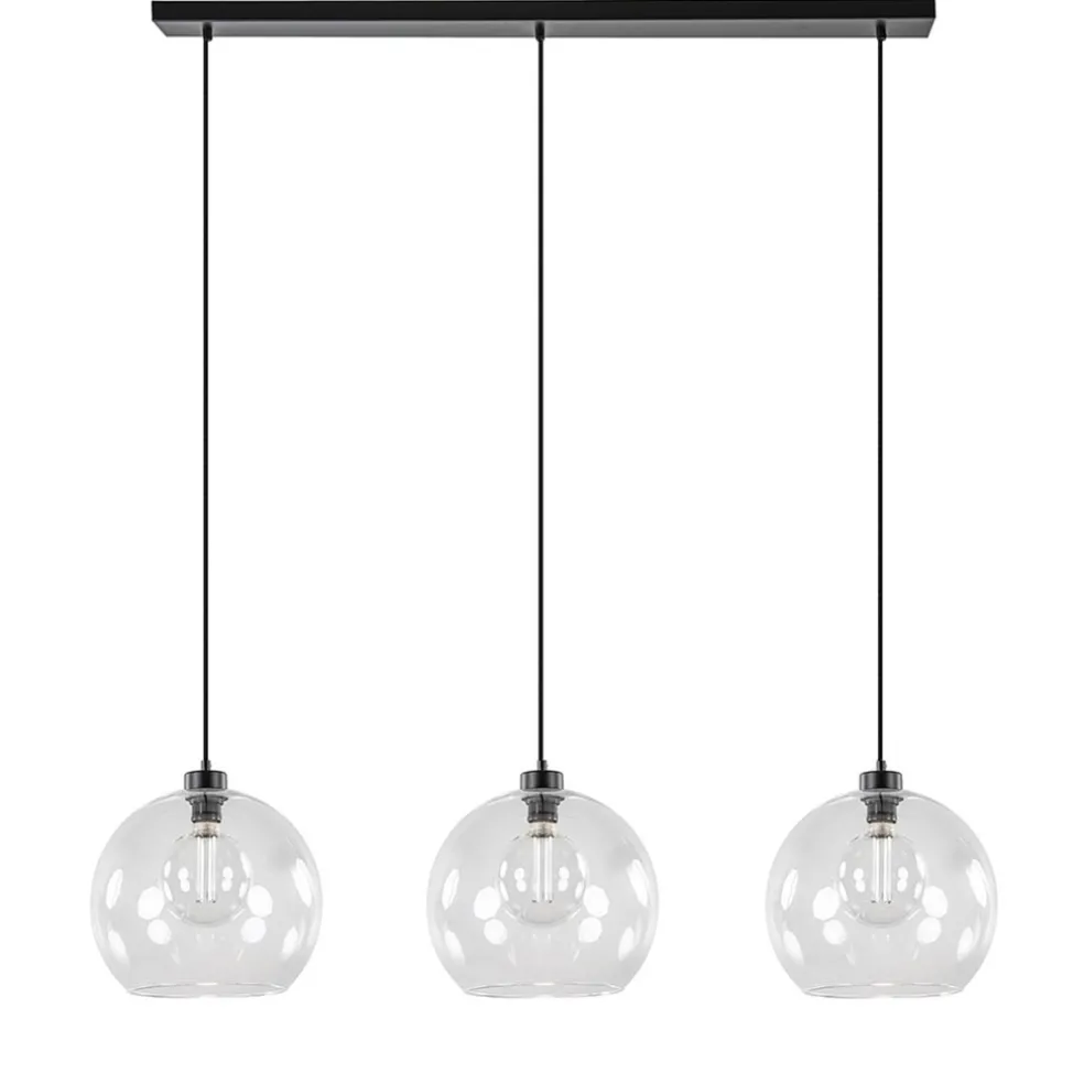 Sale Straluma Moderne eettafelhanglamp zwart met helder glas