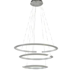 Outlet Straluma Moderne hanglamp rond met LED ringen nikkel