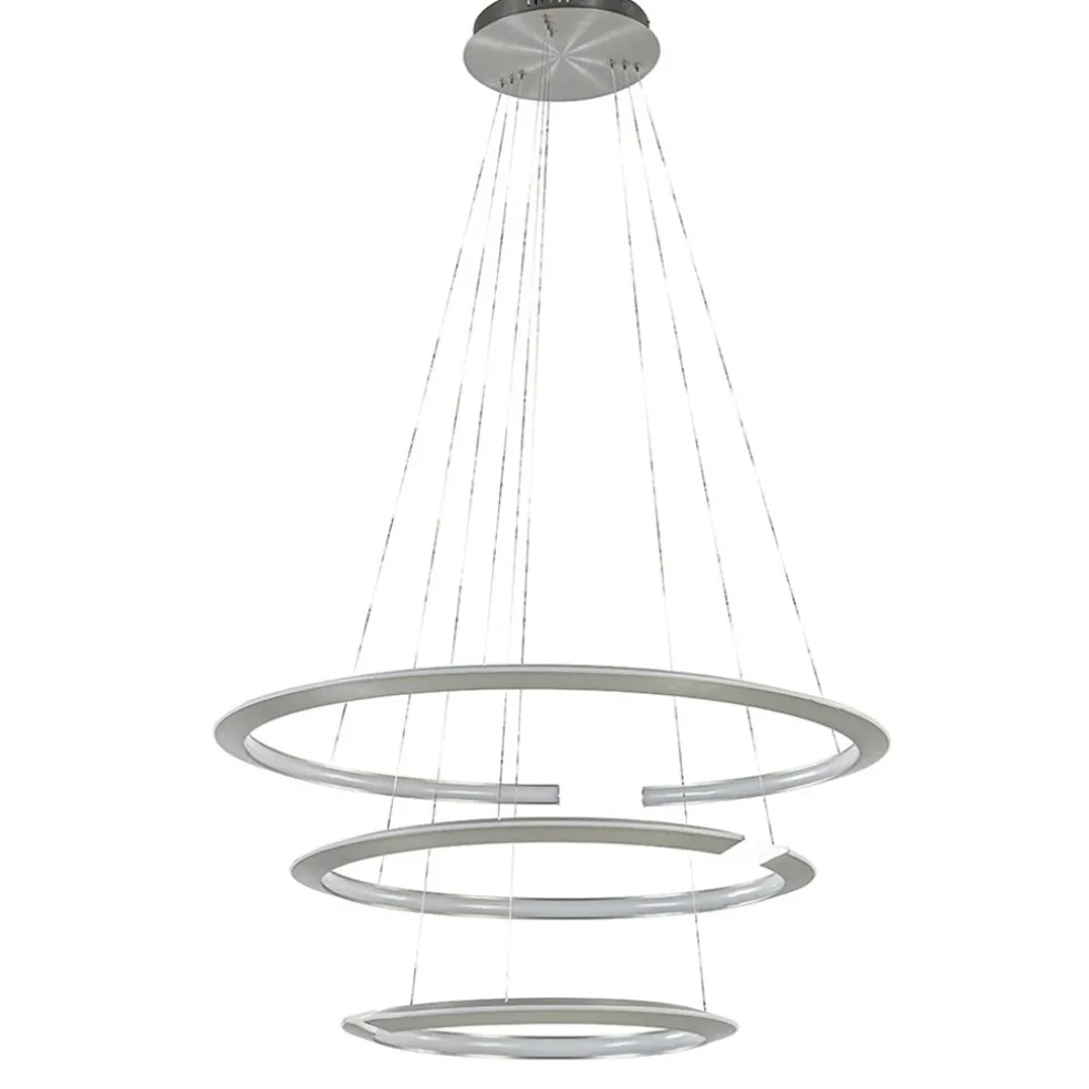 Outlet Straluma Moderne hanglamp rond met LED ringen nikkel