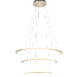 Outlet Straluma Moderne hanglamp rond met LED ringen nikkel