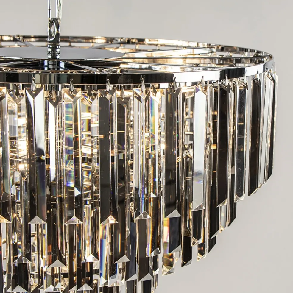 Outlet Straluma Moderne kroonluchter chroom met helder en smoke glas
