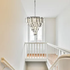 Outlet Straluma Moderne kroonluchter chroom met helder en smoke glas