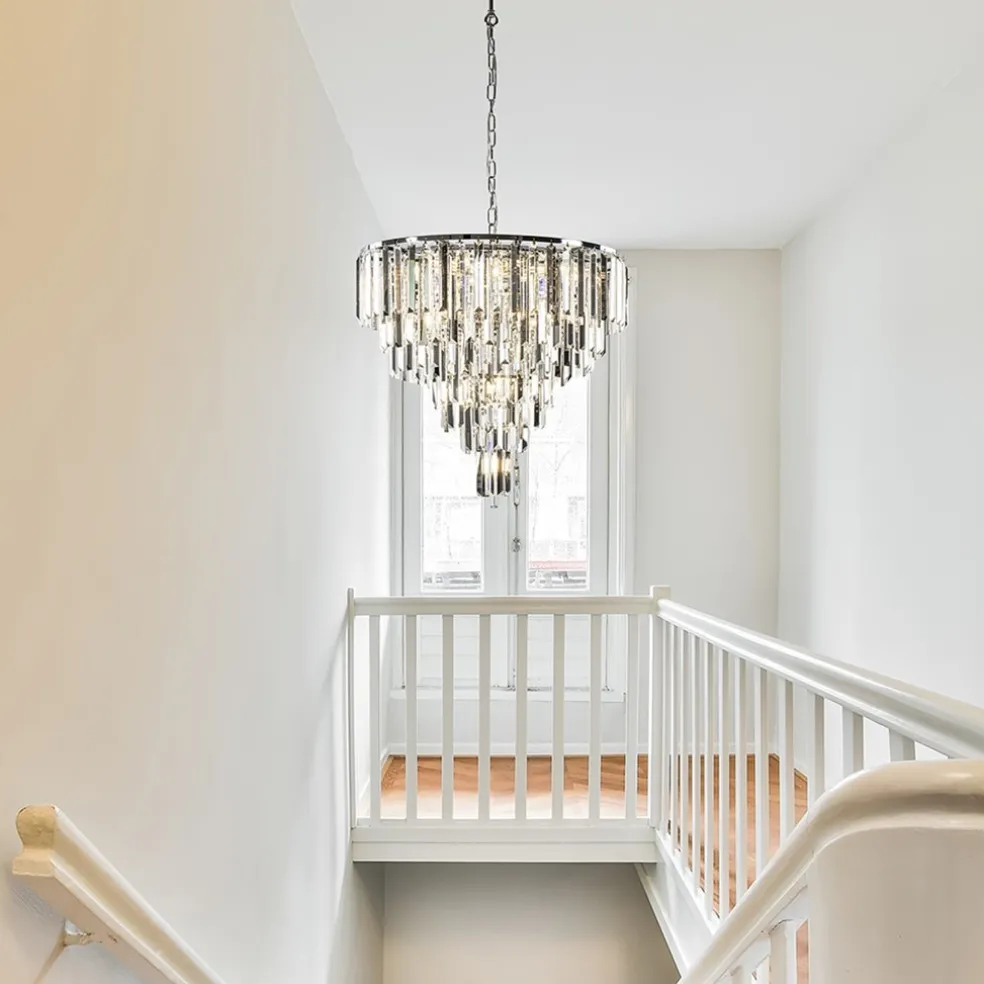 Outlet Straluma Moderne kroonluchter chroom met helder en smoke glas