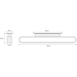 New Straluma Moderne LED badkamer wandlamp zwart 60 cm