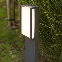 New Straluma Moderne LED buitenpaal grijs rechthoek IP54