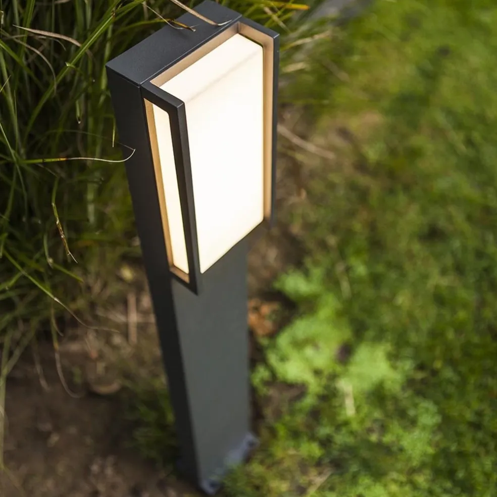 New Straluma Moderne LED buitenpaal grijs rechthoek IP54