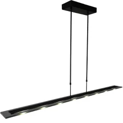 Online Straluma Moderne LED hanglamp balk mat zwart met smoke glas