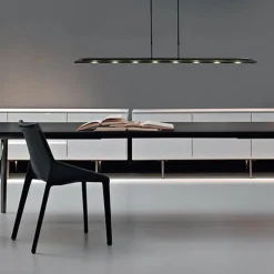 Online Straluma Moderne LED hanglamp balk mat zwart met smoke glas