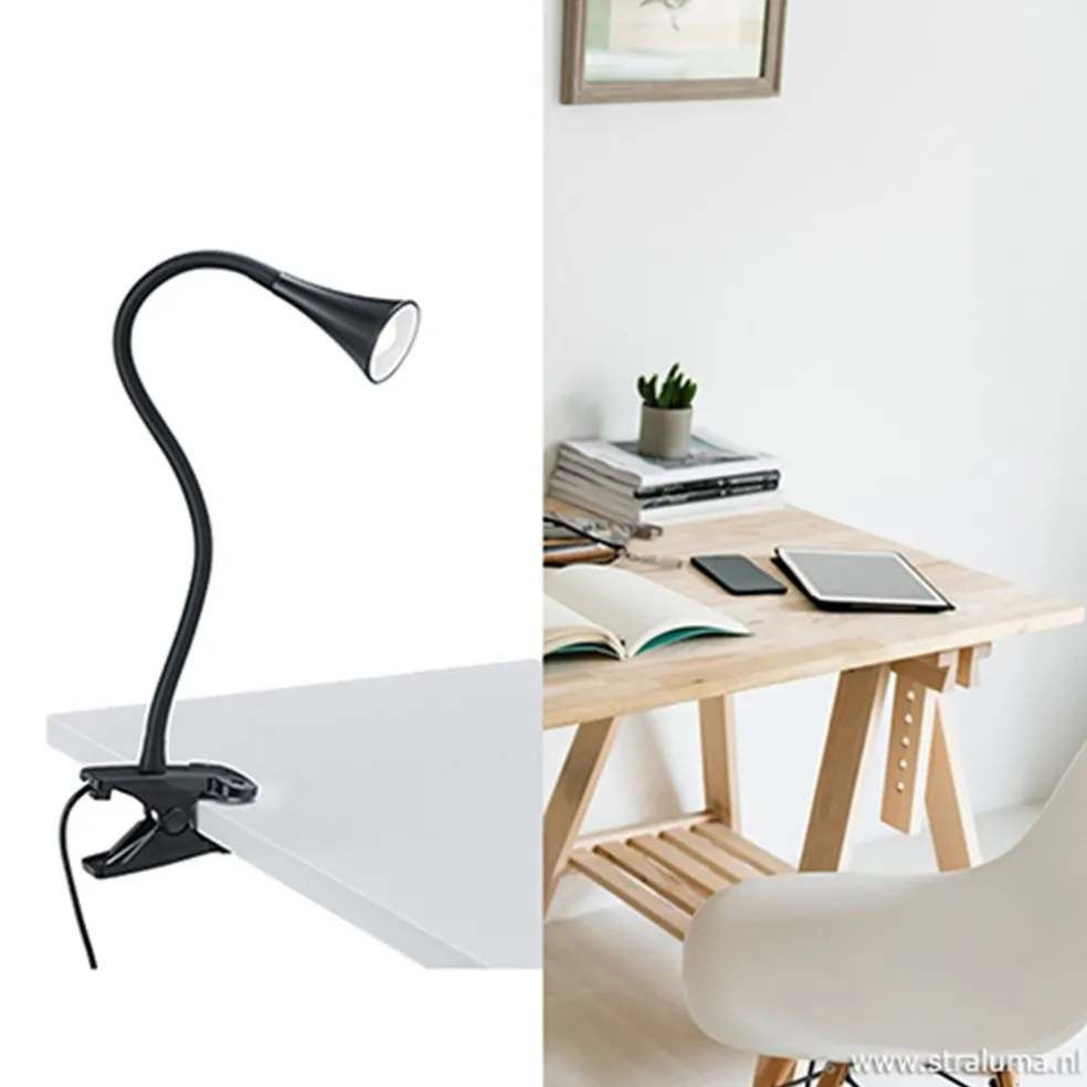 Cheap Straluma Moderne LED klemspot leeslamp zwart