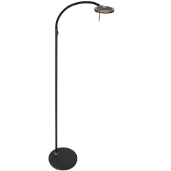 New Straluma Moderne LED leeslamp zwart met smoke glas dimbaar