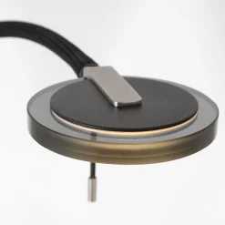 New Straluma Moderne LED leeslamp zwart met smoke glas dimbaar