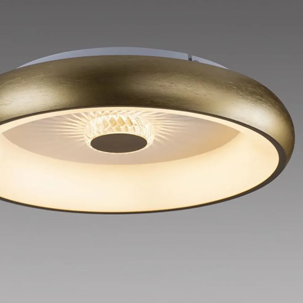 New Straluma Moderne LED plafondlamp mat goud met remote dimbaar