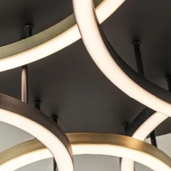 Best Straluma Moderne LED plafondlamp ringen zwart/goud dimbaar