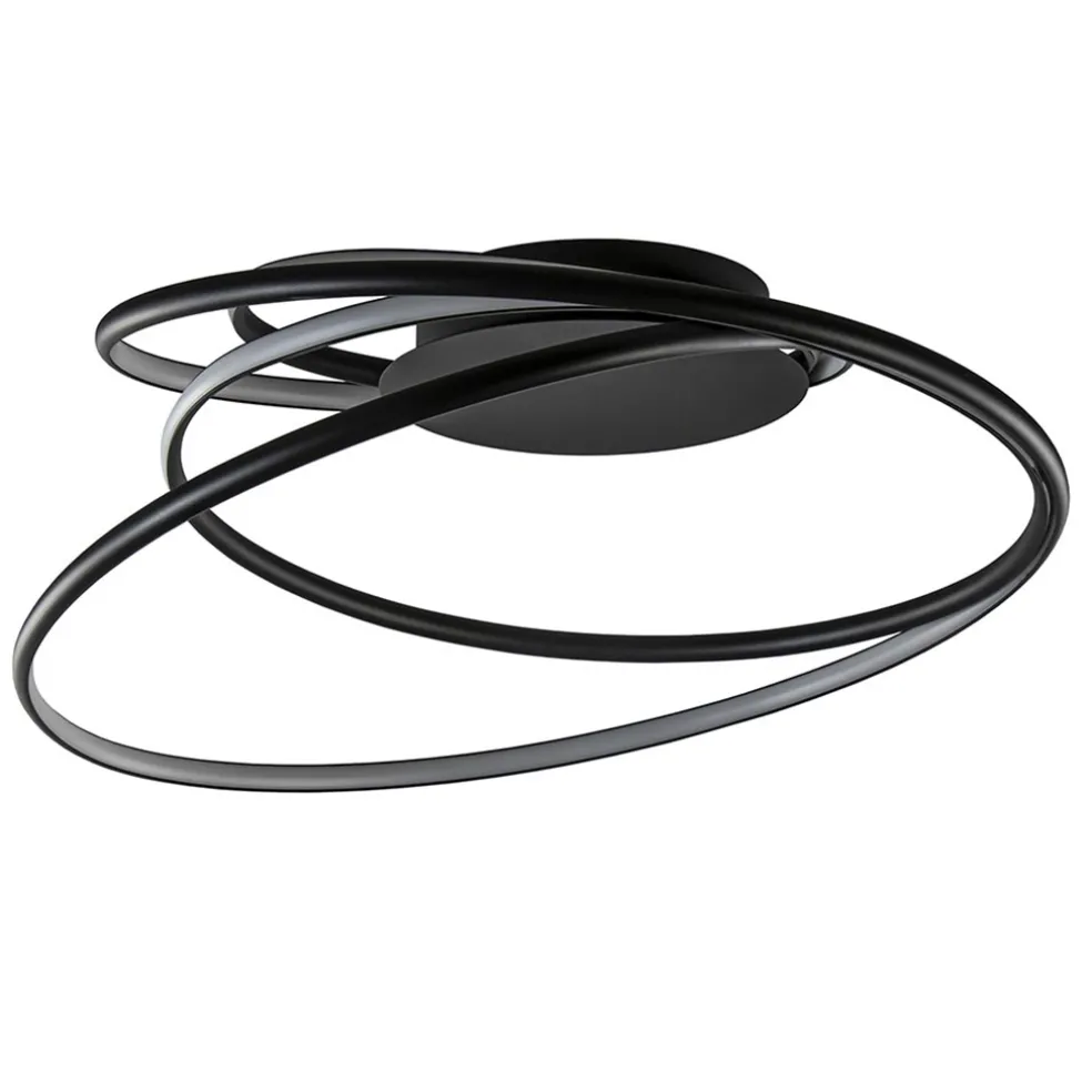 Shop Straluma Moderne LED plafondlamp ringen zwart 3-standen dimbaar