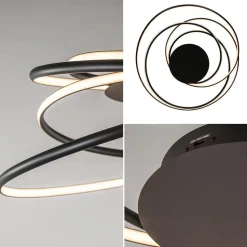 Shop Straluma Moderne LED plafondlamp ringen zwart 3-standen dimbaar