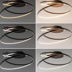 Shop Straluma Moderne LED plafondlamp ringen zwart 3-standen dimbaar