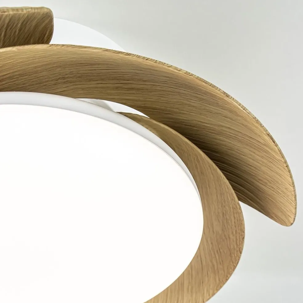 New Straluma Moderne LED plafondventilator wit met houten bladen