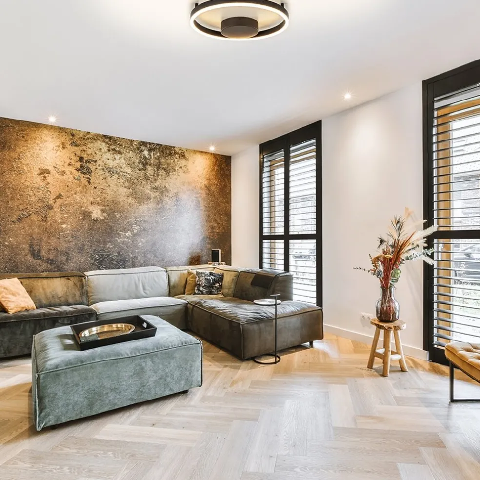 New Straluma Moderne LED plafond/wandlamp ring zwart