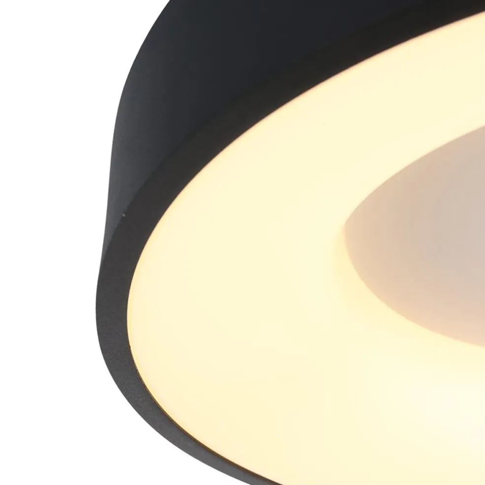 Best Straluma Moderne LED plafonnière zwart rond 30 cm