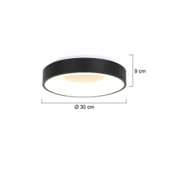 Best Straluma Moderne LED plafonnière zwart rond 30 cm