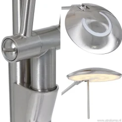 Online Straluma Moderne LED uplighter met leeslamp geborsteld staal