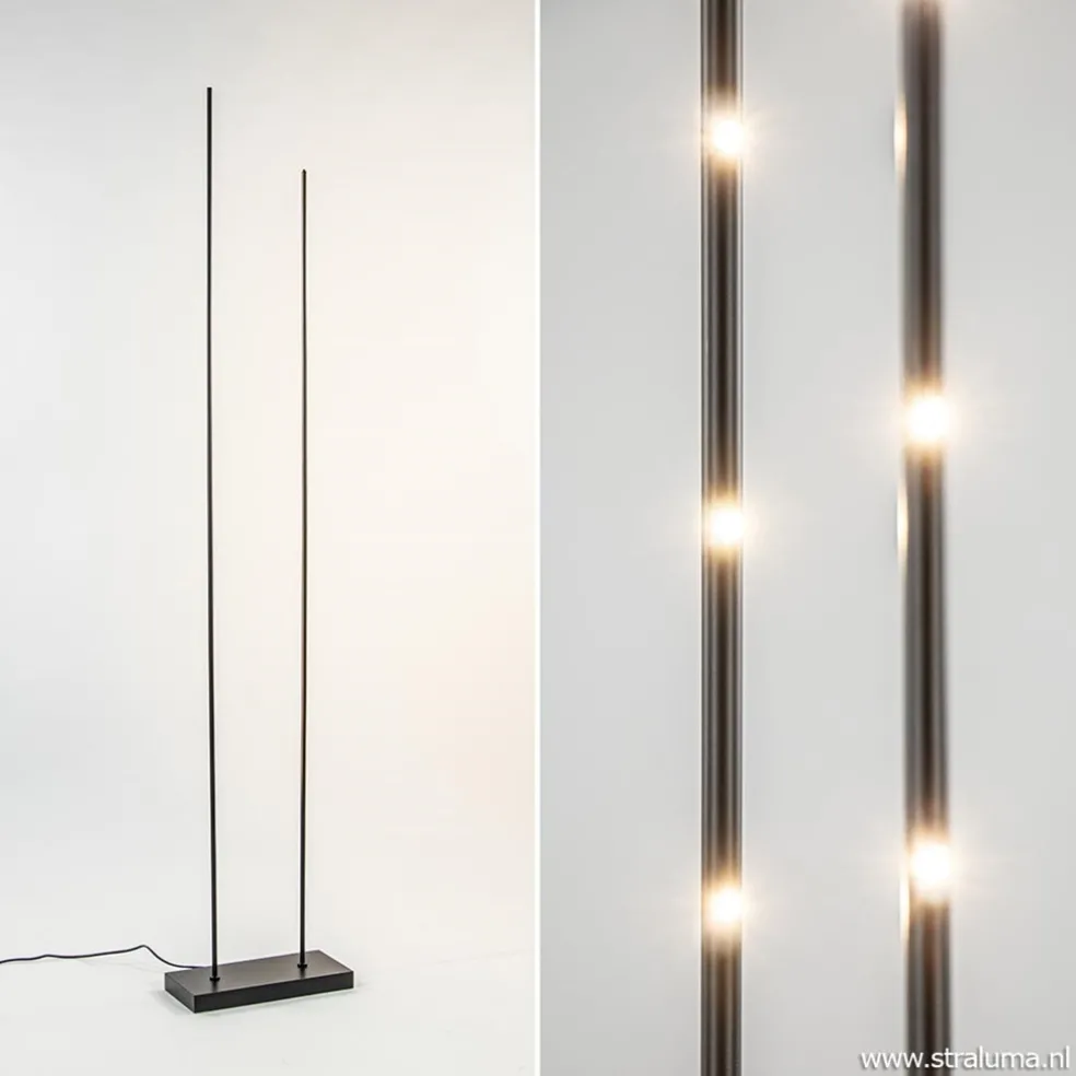 Hot Straluma Moderne LED vloerlamp dimbaar mat zwart