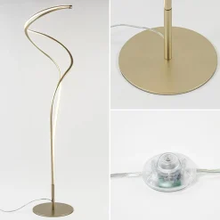 Shop Straluma Moderne LED vloerlamp goud dimbaar