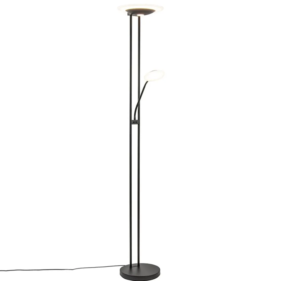 Cheap Straluma Moderne LED vloerlamp met uplighter en leeslamp mat zwart