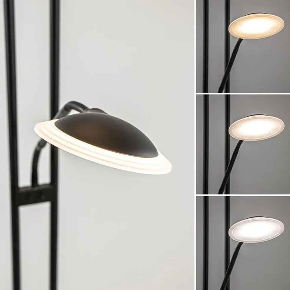 Cheap Straluma Moderne LED vloerlamp met uplighter en leeslamp mat zwart