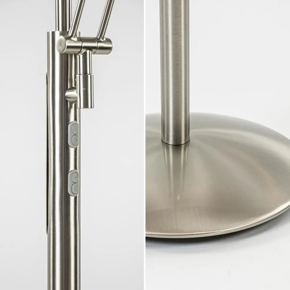 New Straluma Moderne LED vloerlamp nikkel met uplighter en leeslamp
