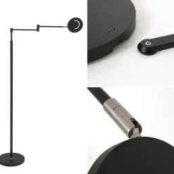Outlet Straluma Moderne LED vloerlamp op accu zwart dimbaar