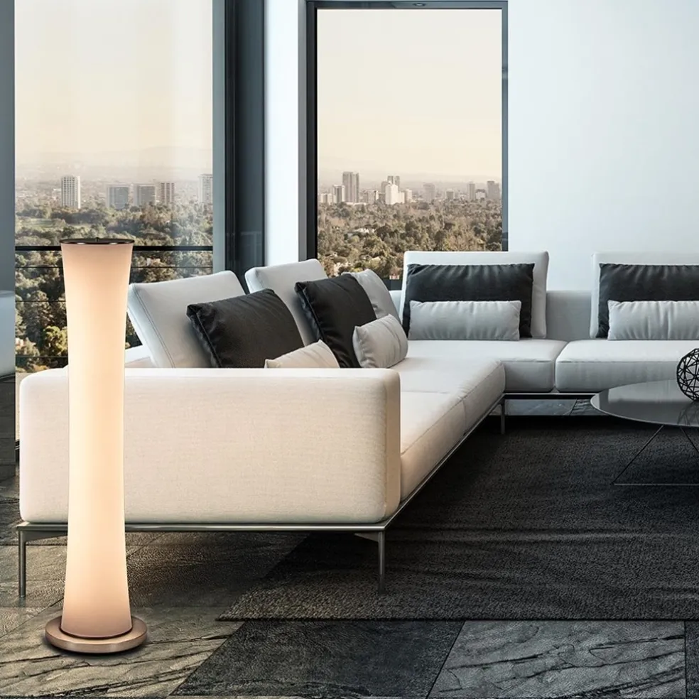 Online Straluma Moderne LED vloerlamp opaal glas met dim to warm