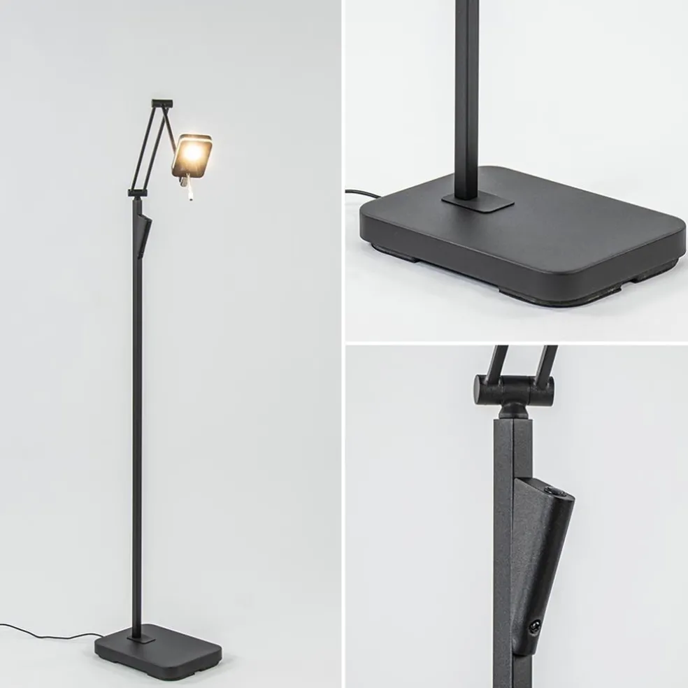 Cheap Straluma Moderne LED vloerlamp zwart met verstelbare arm