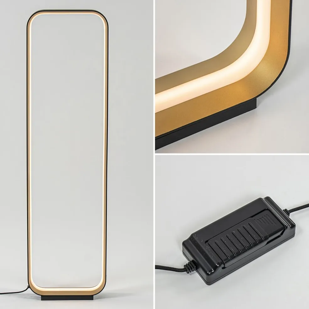 Shop Straluma Moderne LED vloerlamp zwart/goud dim to warm