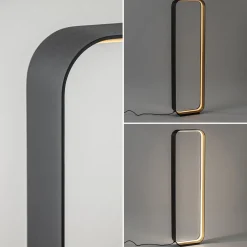 Shop Straluma Moderne LED vloerlamp zwart/goud dim to warm
