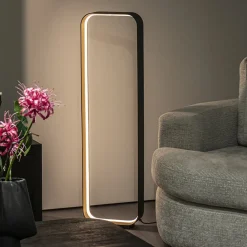 Shop Straluma Moderne LED vloerlamp zwart/goud dim to warm
