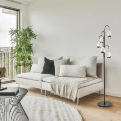 Best Straluma Moderne LED vloerlamp zwart met helder glas